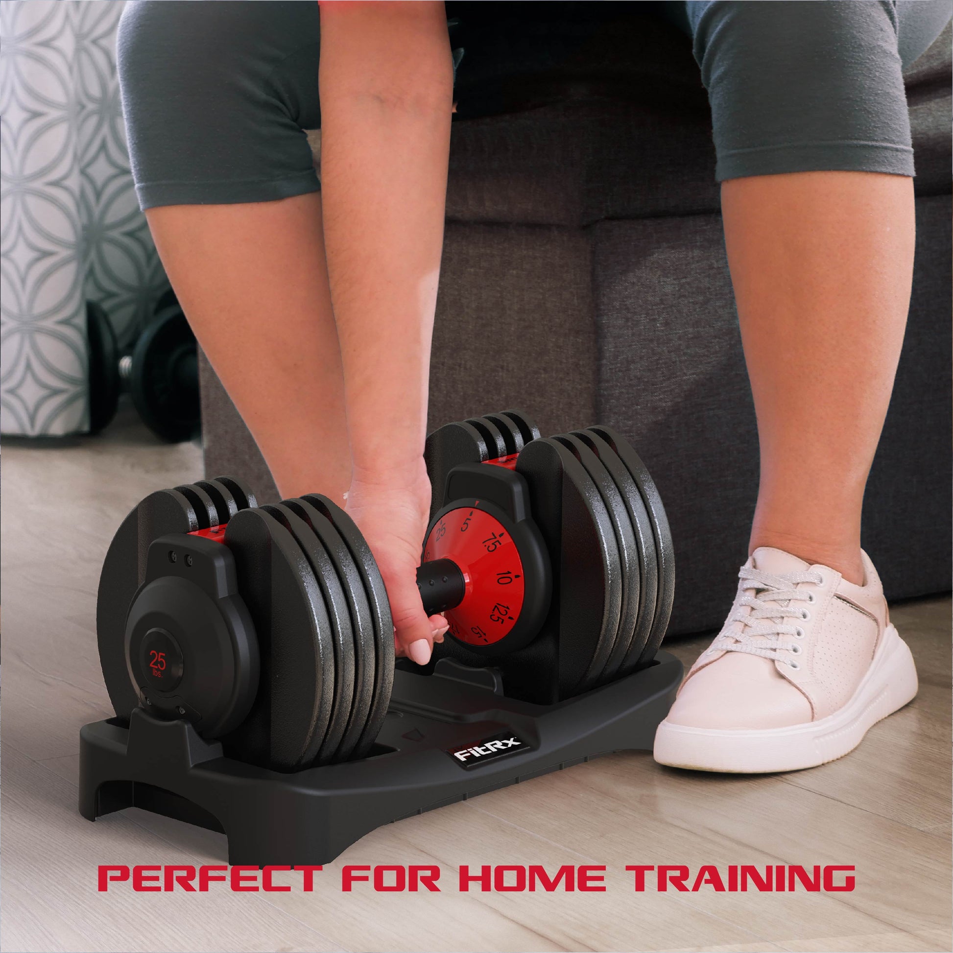 (2 Pack)  Smartbell, 25Lbs. Quick-Select 9 in 1 Adjustable Dumbbell for Home Gym, 5-25Lbs. Weight in 2.5Lbs Increments