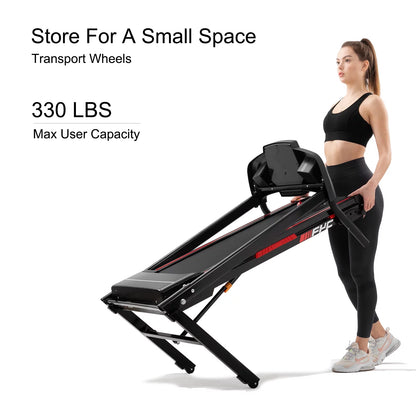 Folding Treadmill with Adjustable Incline, 3.5HP Foldable Treadmills for Home, 330LBS Weight Capacity, Walking Pad Walking Jogging Running Exercise Machine with Bluetooth & Pulse Monitor